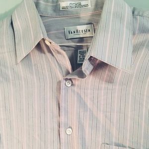 Gray Striped Van Heusen Dress Shirt